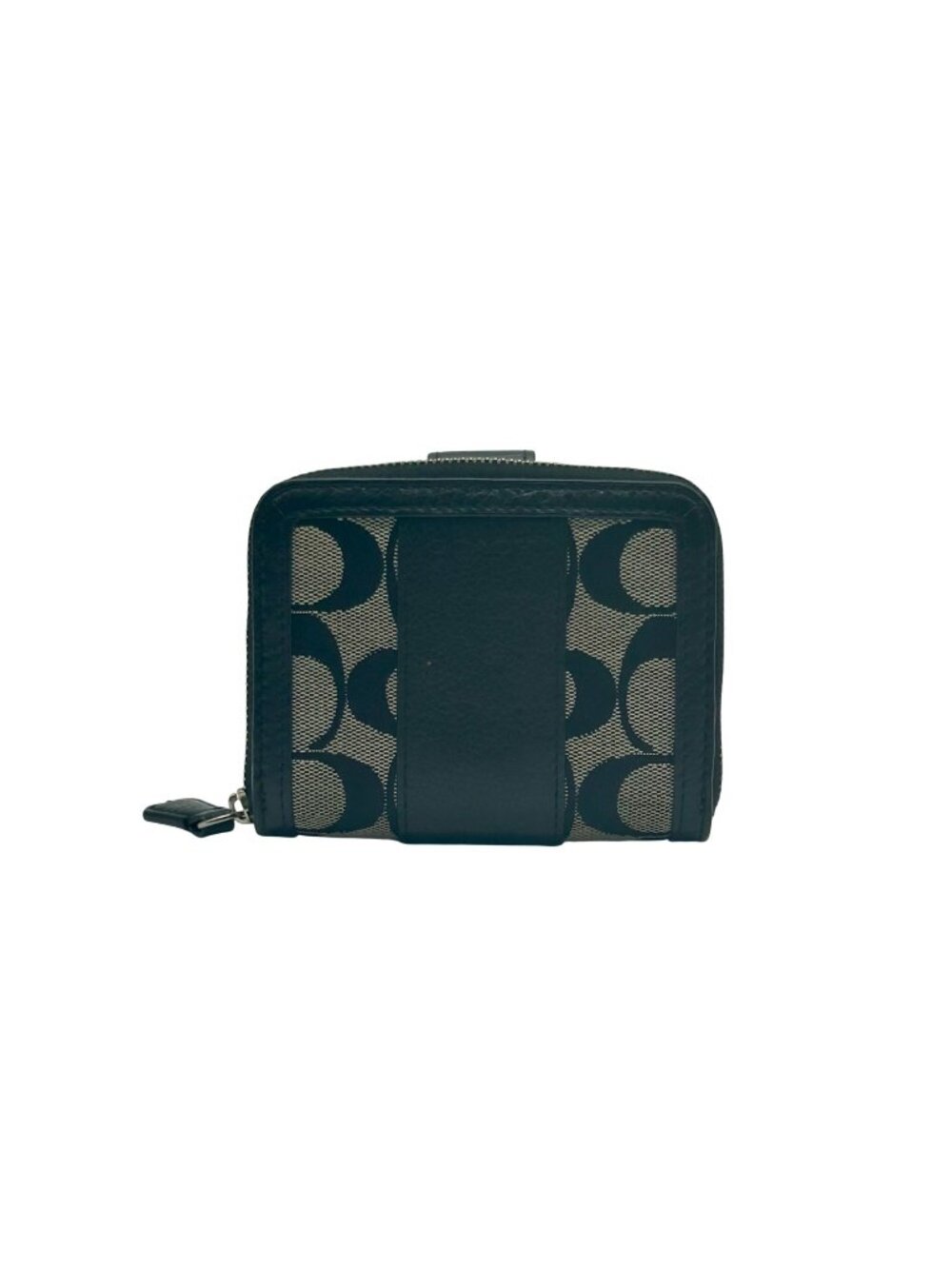 Coach Black And Grey Signature Canvas And Leather Wallet